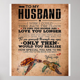 Poster Citation D'Amour Pour L'Idée Cadeau Du Mari, Anniv