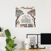 Poster Citation D'Amour Pour L'Idée Cadeau Du Mari, Anniv (Bureau à domicile)