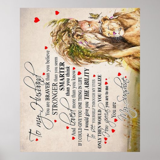 Poster Citation d'amour pour mari | Don de devis amusants (Devant)