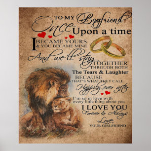 Poster Citation d'amour pour petit ami   Cadeau mignon pe