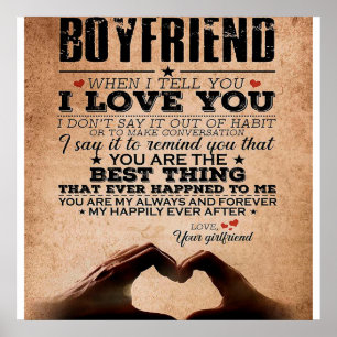 Poster Citation D'Amour Pour Petit Ami, Mari Amour Annive