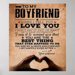 Poster Citation D'Amour Pour Petit Ami, Mari Amour Annive
