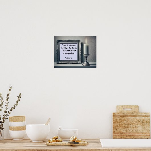 Poster Citation d'amour - Voltaire (Cuisine)