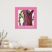 Poster Citation d'arbre et d'oiseau violet et vert sur bl (Cuisine)