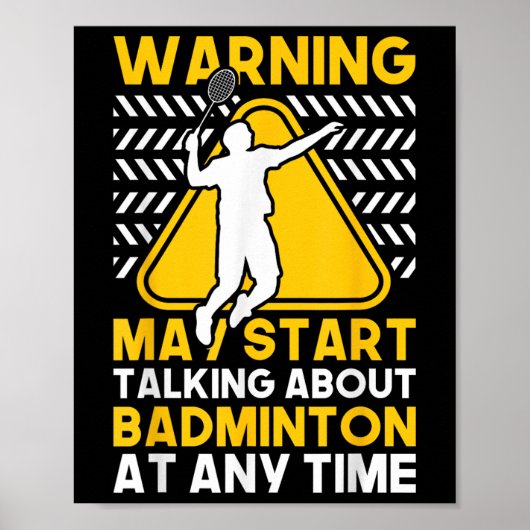 Poster Citation de badminton Peut commencer à parler de b (Devant)