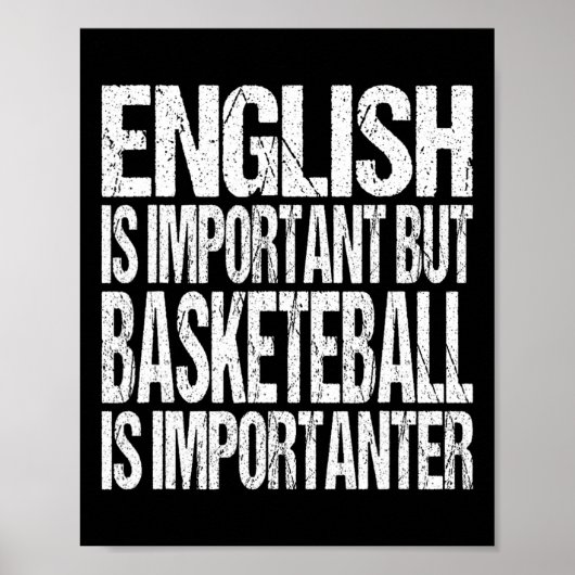Poster Citation De Basketball Amusant L'anglais est un jo (Devant)