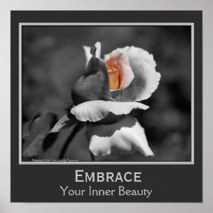 Poster Citation de Beauté Intérieure Rosebud Inspirante