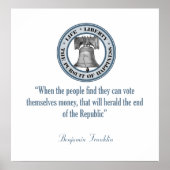 Poster Citation de Benjamin Franklin (Argent) (Devant)