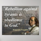 Poster Citation de Benjamin Franklin sur la rébellion (Devant)