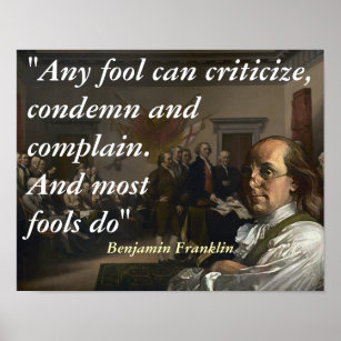 Poster Citation de Benjamin Franklin sur les imbéciles