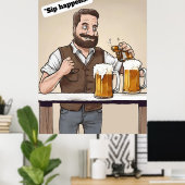 Poster Citation de bière (Bureau à domicile)