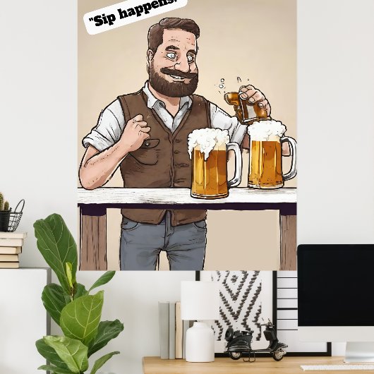 Poster Citation de bière (Bureau à domicile)