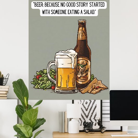 Poster Citation de bière (Bureau à domicile)