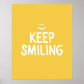 Poster Citation de bonheur jaune souriant (Devant)