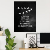 Poster Citation De Bonheur Si Vous Voulez Aller Ensemble (Bureau à domicile)