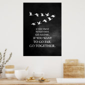 Poster Citation De Bonheur Si Vous Voulez Aller Ensemble (Cuisine)