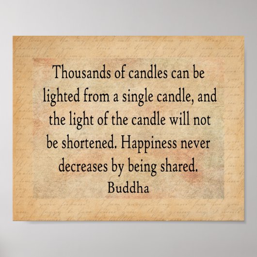 Poster Citation de Bouddha - Des milliers de bougies impr (Devant)