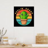 Poster Citation de cactus mignon kawaii drôle (Cuisine)