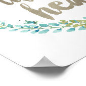 Poster Citation de calligraphie florale d'aquarelle (Coin)