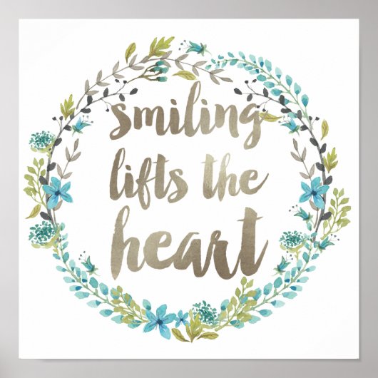 Poster Citation de calligraphie florale d'aquarelle (Devant)