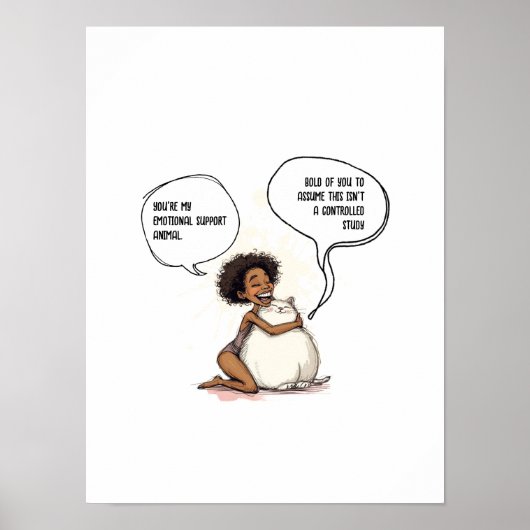 Poster Citation de chat de soutien émotionnel introverti (Devant)