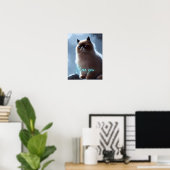 Poster Citation de chat himalayen mignon Je t'aime décora (Bureau à domicile)