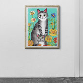 Poster Citation de chats et de chatons en plastique migno