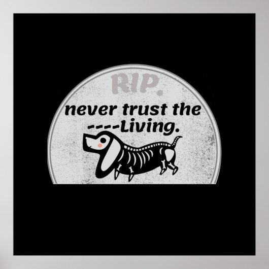 Poster Citation de chien de squelette de squelette d'Hall (Devant)