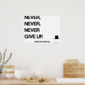 Poster Citation de Churchill Motivational - N'abandonnez  (Cuisine)