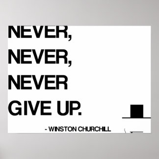 Poster Citation de Churchill Motivational - N'abandonnez 