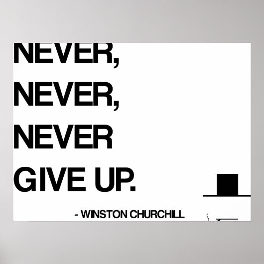 Poster Citation de Churchill Motivational - N'abandonnez (Devant)