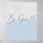 Poster Citation de compassion envers soi-même Bleu doux – (Devant)