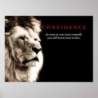 Poster Citation de confiance Lion Inspiration
