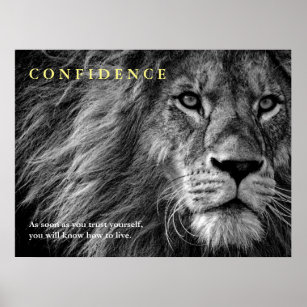 Poster Citation de confiance Lion Inspiration