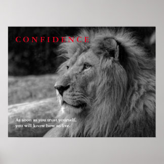 Poster Citation de confiance Lion Inspiration
