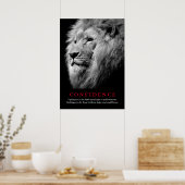 Poster Citation de confiance motivationnelle du lion noir (Cuisine)