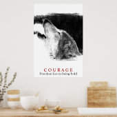 Poster Citation de courage motivationnel Wolf (Cuisine)