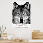 Poster Citation de courage motivationnel Wolf (Cuisine)