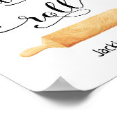 Poster Citation de cuisine Bon temps Typographie noir bla (Coin)