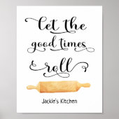 Poster Citation de cuisine Bon temps Typographie noir bla (Devant)