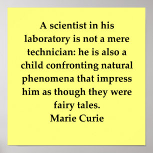 Poster citation de curie de marie de Madame