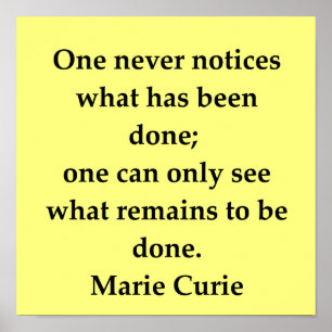 Poster citation de curie de marie de Madame