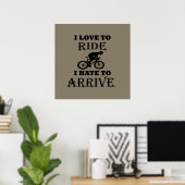 Poster Citation de cyclisme drôle (Bureau à domicile)