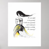 Poster Citation de dame illustrée d'inspiration Self LOVE (Devant)