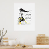 Poster Citation de dame illustrée d'inspiration Self LOVE (Cuisine)