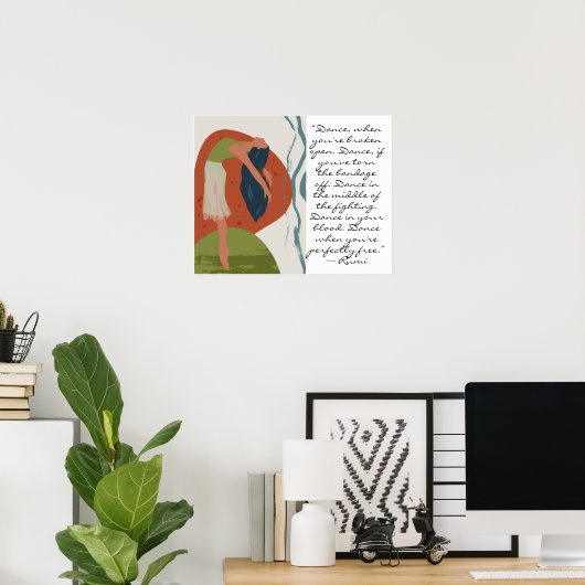 Poster Citation de danse Rumi avec danseuse (Bureau à domicile)