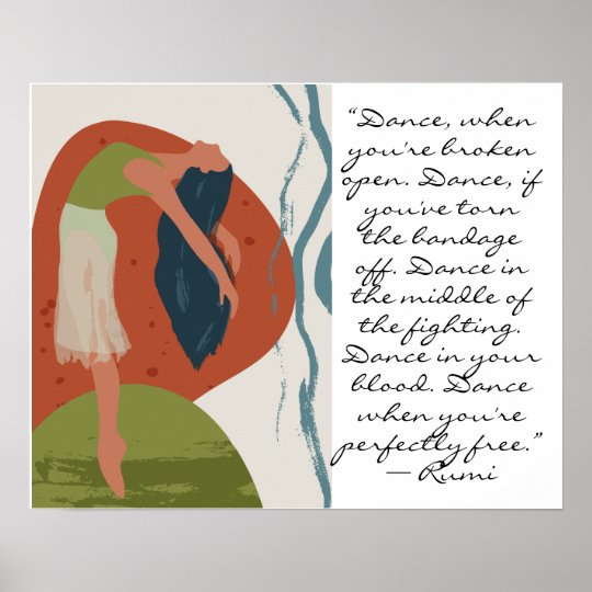 Poster Citation De Danse Rumi Avec Danseuse Zazzle Be