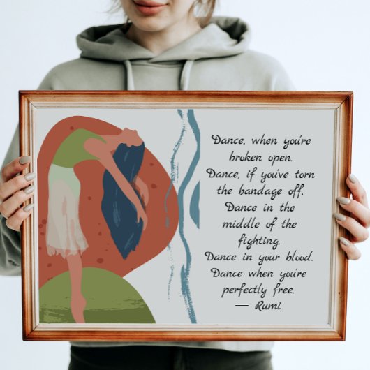 Poster Citation de danse Rumi avec danseuse