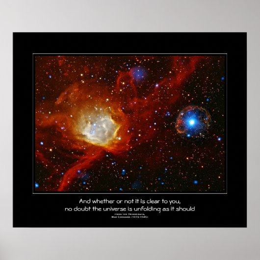 Poster Citation de Desiderata - Bauble céleste (Devant)