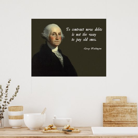 Poster Citation de dette de George Washington (Cuisine)
